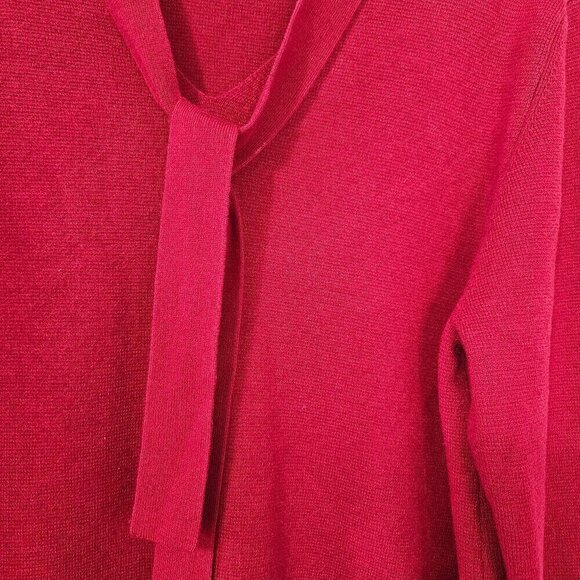 Kate Hill Red Merino Wool/Cotton Blend Festive Sweater  Size XL - Picture 3 of 7